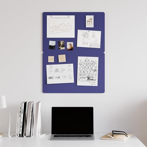 2 Pack Magnetic Board for Wall, 17.5" x 11.4" Magnet Bulletin Memo Board, Metal Sheets to Display Magnetic Letter Number Souvenir, Notes, Poetry, Photos, Blue - color: Blue