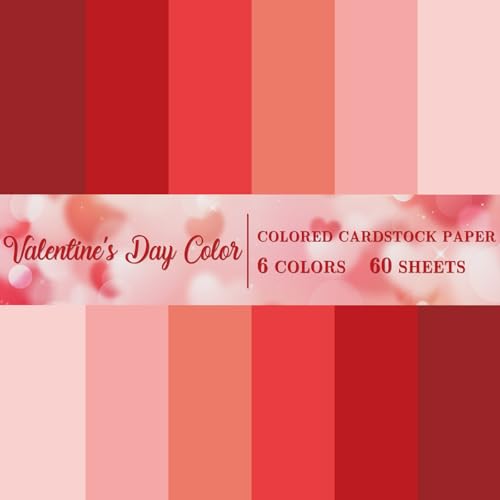 60 Sheet 8.5 x 11 Inch Valentine Colored Card Stock Paper Thick Paper Cards Red Pink Scrapbook Papers for Prints DIY Arts Crafts Wedding Anniversary Party Supplies, 65lb - color: Red Pink