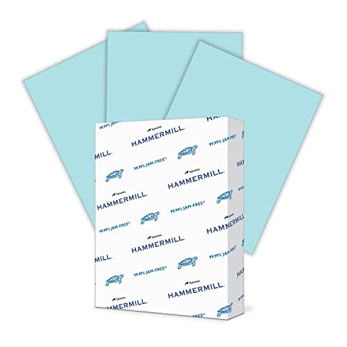 Hammermill Colored Paper, 20 lb Blue Printer Paper, 8.5 x 11 - Made in the USA, Pastel Paper, 103309R - 1 Ream (500 Sheets) - color: Blue, size: 1 Ream | 500 Sheets, style: Letter (8.5x11)