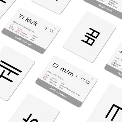 CARDDIA | Korean Alphabet - Hangul Flashcards | Learn All Consonants & Vowels | Perfect for Self-Study, Beginners & Teachers | Study Korean Language Effectively and Easily