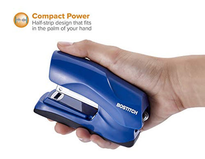 Bostitch Office Heavy Duty Stapler, 40 Sheet Capacity, No Jam, Half Strip, Fits into the Palm of Your Hand, For Classroom, Office or Desk, Navy Blue - color: Navy Blue, style: Compact