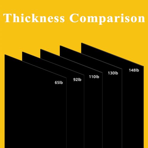 50 Sheets 148lb Black Cardstock, 8.5" x 11", Extra Heavy Duty Black Paper for Card Base DIY Craft Card Making, 148LB Cover 400 GSM - color: Black, size: 148lb-50sheets