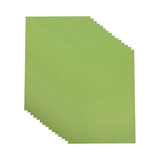 Glitter Cardstock, 250 GSM,15 Sheets, Glitter Paper for Crafts, Birthday and Wedding Party Decorations, Gift Box Packing and Other DIY Projects, 8 X 11.6 Inches 10 Colors (15 green sheets) - color: 15 green sheets