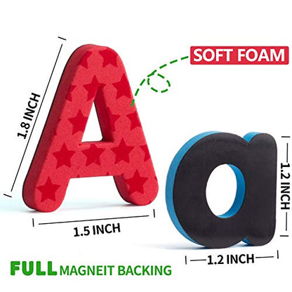 192 Pcs Magnetic Letters Numbers 9 Color(With Pattern Blocks,Symbols) Foam Set, Alphabet Magnets Gift for Preschool Kids Children Toddler Educational Fridge Refrigerator Toy, Classroom School Learning