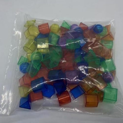 100Pcs Geometric Solids Learning Toys Classroom Accessories Translucent Pattern Blocks Geometric Shapes for Elementary Home