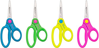 Westcott School Scissor Caddy and Kids Scissors, 24 Scissors and 1 Caddy, 5-Inch Pointed, Case of 4 (14755)