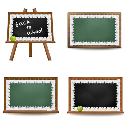 Whaline 65.6Ft Halloween Bulletin Board Border Glitter White Ghost Die Cut Trim Border Roll for Spooky Chalkboard Wall Decor - style: Ghost