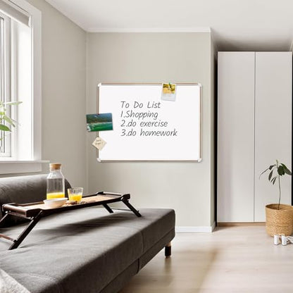 Large Magnetic White Board for Wall,Aluminum & Cork Strip Frame Whiteboard for Office,Presentation Dry Erase Board Wall Mount,Large Whiteboard for School Classroom Huge Whiteboards (24" W x 18" H) - size: 24"W x 18"H