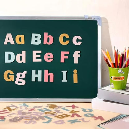 Breling 310 Pieces Felt Letter Bulletin Board Letters Sticker with Number 2" Bulk Self Adhesive ABC Upper Lowercase Sticky Letter for Xmas Gift Bulletin Board Classroom(Boho Color) - color: Boho Color