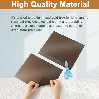 Silunkia 40 Sheets Coffee Shimmer Cardstock 8.5 x 11 Crafts Paper, 75lb Thick Dark Brown Card Stock for DIY Cards, Greeting Cards,Wedding Invitations, Birthday - color: Coffee, size: 40 Sheets