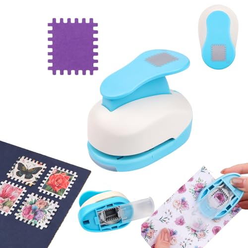 BAOFALI Stamp Puncher 1.2x01 inch Stamp Punch Rectangular Postage Stamp Punch |Stamp Hole Puncher| Lever Action Paper Punches forfor Scrapbooking Journaling Card Making - color: 1.2x1inch Stamp Puncher