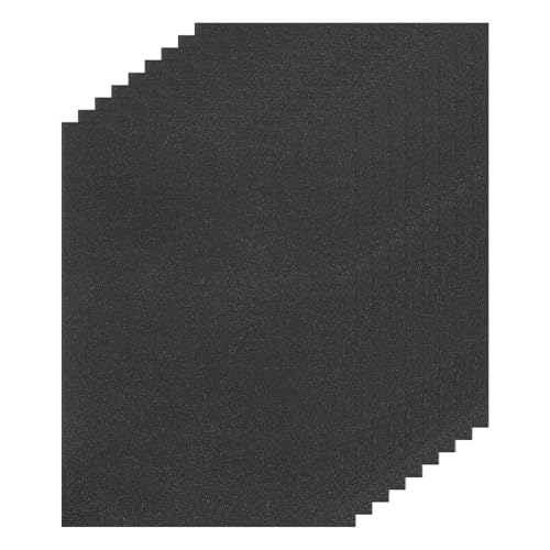 MECCANIXITY 10 Sheet Black Glitter Card Stock, 8"x11" A4 Shimmer Paper,250gsm One-sided Cardstock for DIY Crafts, Scrapbooking, Party Decorations, Invitations - color: Black
