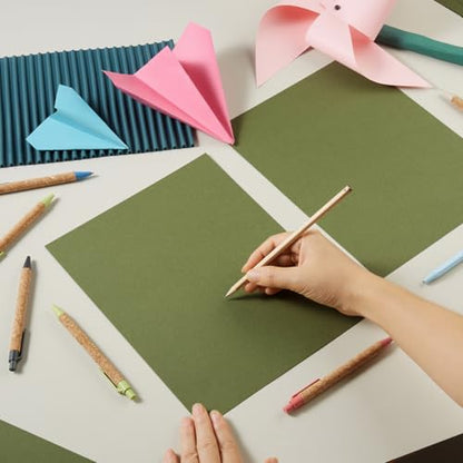 30 Sheets Cardstock Paper 8 1/2 x 11 Inches, Olive Green | For Crafts and Invitations - color: Olive Green