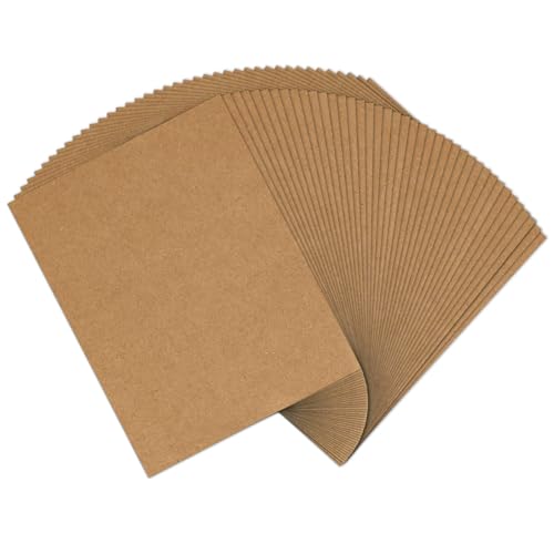 110lb Brown Cardstock Paper Thick Cardstock, Goefun 50 Sheets Kraft Cardstock 8.5 x 11 for Invitations, Menus, Poster, DIY Card(300 GSM) - color: brown, size: 8.5x11