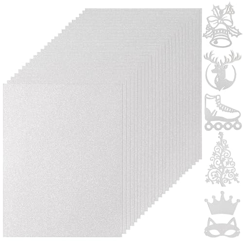 25 Sheets Sliver Glitter Cardstock 8.5 x 11 Inches, 250gsm/92lb Heavy Weight Thick Sparkle Card Stock Paper for Crafts DIY Projects Card Making Birthday Wedding Decoration UAP21SR25 - color: Sliver[25 Sheets], size: Letter Size (8.5 x 11 in)