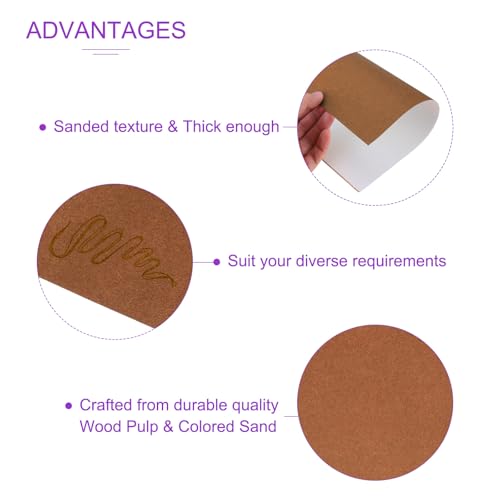 DMiotech 20 Pack Sanded Pastel Papers 10 x 15 Inch, Brown Pastel Papers 160GSM Art Cardstock Papers for Artists Crayons Charcoal DIY Crafts - color: Brown, size: 10 x 15 Inch