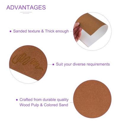 DMiotech 20 Pack Sanded Pastel Papers 10 x 15 Inch, Brown Pastel Papers 160GSM Art Cardstock Papers for Artists Crayons Charcoal DIY Crafts - color: Brown, size: 10 x 15 Inch