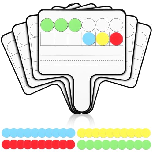 Seajan 6 Pack Magnetic Dry Erase Whiteboards with Elkonin Boxes, Phonemic Awareness and Phonics Activities, Science of Reading Manipulatives, Kindergarten Classroom &Home School Supplies(Black) - color: Black