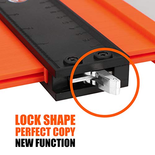 Saker Contour Gauge Profile Tool- Adjustable Lock-Precisely Copy Irregular Shape Duplicator -Father's Day Gift for Irregular Welding Woodworking Tracing -Tool for DIY Handyman, Construction (10INCH) - style: 10INCH FATHER'S DAY