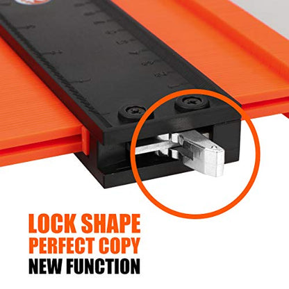 Saker Contour Gauge Profile Tool- Adjustable Lock-Precisely Copy Irregular Shape Duplicator -Father's Day Gift for Irregular Welding Woodworking Tracing -Tool for DIY Handyman, Construction (10INCH) - style: 10INCH FATHER'S DAY