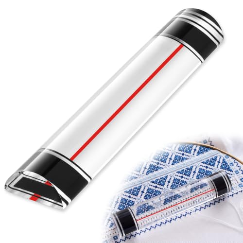 Chunful 1 Pcs 2X Magnifying Ruler with Guiding Line and Magnet, 12 Inch Magnifier Mahjong Finder for Reading Small Prints, Bible, Books, Instructions, Cross Stitch Patterns and Card Games (Red Line) - size: 12 Inch