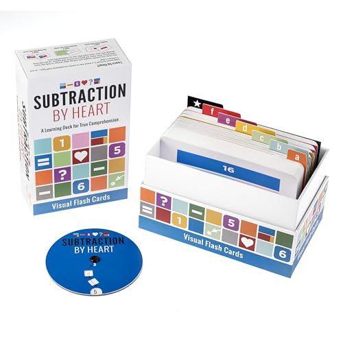 Math for Love Subtraction by Heart | Subtraction Flash Cards for Kids Grades K–3 | Visual Spaced Repetition for Fact Mastery | 145 Cards, 3 Decks