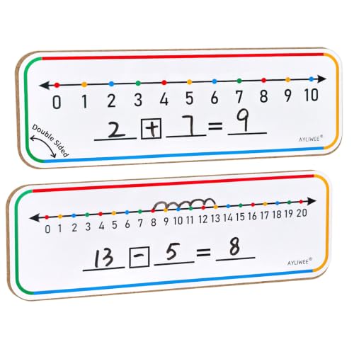 4"x12" Double Sided Number Line Dry Erase Board (0-10 & 0-20) | Math Manipulatives, Addition Subtraction Practice Tool, Student Desk Whiteboard, For Classroom Supplies, 1 Pack - size: 1 Pack