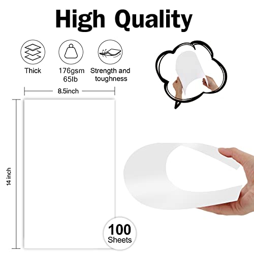 White Cardstock 8.5x14 Thick Paper 100 Sheets, Goefun 65lb Heavyweight Legal Cardstock Printer Paper For Arts and Crafts, Brochures, Menus, Posters - color: white, size: 8.5x14-65lb