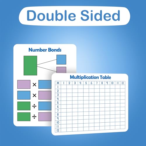Aizweb 12 Pack Multiplication Chart Dry Erase Board Card,12" x 9" Multiplication Table Times Table Small Whiteboard Math Manipulatives for Kids Student Classroom Must Have Homeschool Teacher Supplies - style: 12 Pack Multiplication