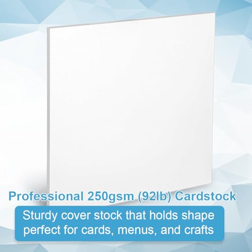 Cardstock Paper - Plain Heavy White Stock, Cover Stock Paper, 92lb(250 gsm) Cover Stock Paper, 12" x 12", 100 Sheets, Cardstock Paper for Printer, Resume, Scrapbooks, Art, Crafts, Business Cards - size: 12"x12"