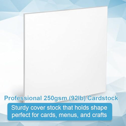 Cardstock Paper - Plain Heavy White Stock, Cover Stock Paper, 92lb(250 gsm) Cover Stock Paper, 12" x 12", 100 Sheets, Cardstock Paper for Printer, Resume, Scrapbooks, Art, Crafts, Business Cards - size: 12"x12"