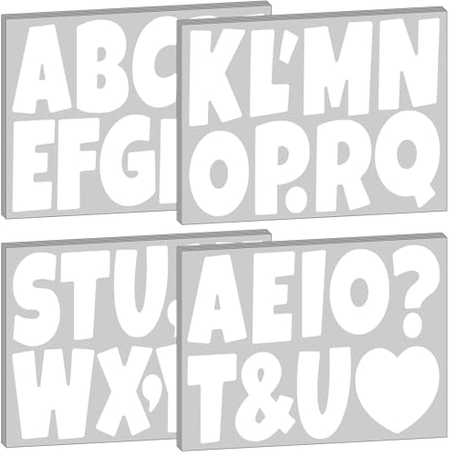 Bemeol Letter Stickers 210 Pcs 4 inch Bulletin Board Letters for Classroom Alphabet Poster Board Letters Cutouts for Bulletin Board Display Home Decor(White) - color: White