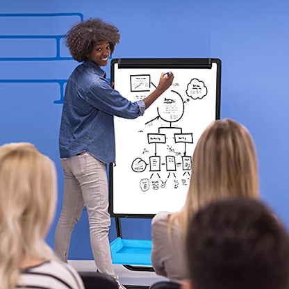 Magnetic Whiteboard with Stand - Double Sided 40"x28" Portable U Stand Easel Whiteboard, Height Adjustable & 360° Rotating Dry Erase Boards for Classroom, Home, Restaurant & Presentation - size: U stand 40"x28" white