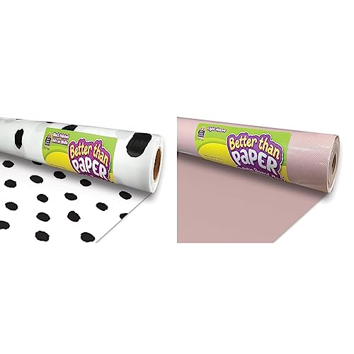 Black Painted Dots on White Better Than Paper® Bulletin Board Roll & Light Mauve Better Than Paper® Bulletin Board Roll