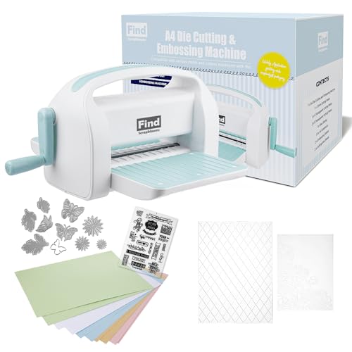 9 inch Opening Die Cutting Machine for Card Making, Foldable A4 Die Cut and Embossing Machine Complete Set for Scrapbooking，DIY Paper Craft (Gift Box) - size: 9 inch Blue