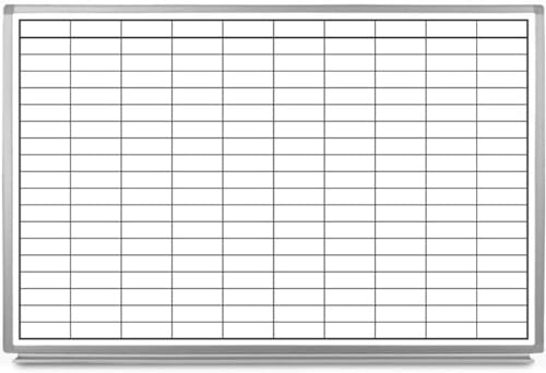Magnetic Grid Dry Erase Whiteboard – Wall Mounted with Aluminum Frame & Marker Tray – Easy Erase Planning Board for Office, Warehouse & Project Management 48" x 36" - size: 48"W x 36"H