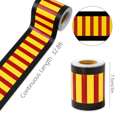 Whaline 32.8ft Back to School Bulletin Board Border Magical Wizard Party Stripe Die-Cut Border Trim for Classroom Chalkboard Wall Decoration - style: Magical Wizard Stripe