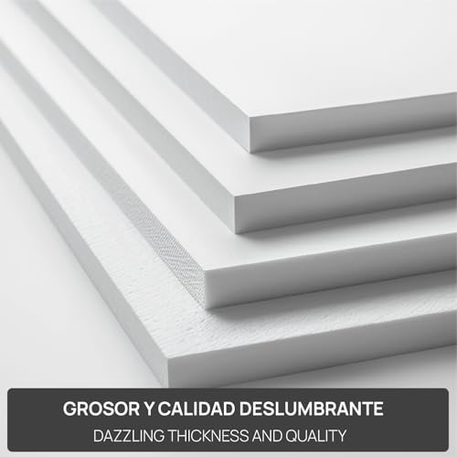 OFITURIA Foam Board White A3 Adhesive (29.7 x 42 cm) Pack of 2 Expanded Polystyrene Plate Lightweight and Rigid Foam Board Versatile and Cuttable for Crafts and Models, 5 mm - color: White (Adhesive), size: A3 Pack 2 u