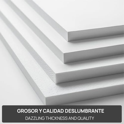 OFITURIA Foam Board White A3 Adhesive (29.7 x 42 cm) Pack of 2 Expanded Polystyrene Plate Lightweight and Rigid Foam Board Versatile and Cuttable for Crafts and Models, 5 mm - color: White (Adhesive), size: A3 Pack 2 u