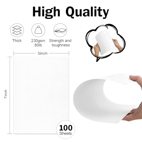 5x7 White Linen Paper Textured Cardstock, Goefun 100 Pack Index Card Wedding Invitation Cardstock 80 lb Linen Paper for Printing, Invitations, Arts & Crafts and Business Cards - color: White, size: 5x7-80lb