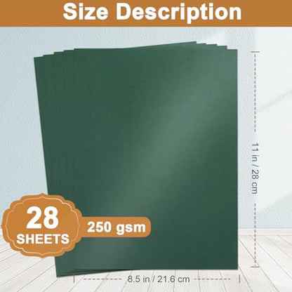 Silunkia 28 Sheets Christmas Green Shimmer Cardstock 8.5 x 11 Craft Paper, 92lb Premium Paper Card Stock for DIY Cards Making, Anniversaries, Wedding Invitations, Greeting Cards - color: Green, size: 28 Sheets
