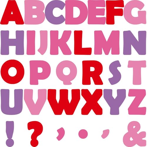 150 PCS Large 7" Font Valentines Bulletin Board Letters and Punctuation Cutouts Set, Valentine's Day Pink Red Letters Bulletin Board Decoration for School Classroom Alphabet Poster Wall Decor - style: Valentines Pink