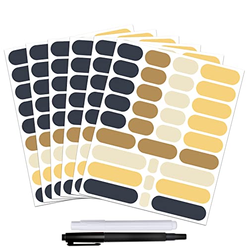 192pcs Removable Waterproof Food Labels with 2 Markers, Write-on Colored Chalkboard Kitchen Sticker Labels for Food Storage Containers, Spice Jars Bottles, Home Pantry Organization - color: Colored Labels (192 Pcs)