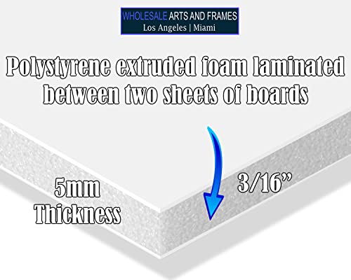 3/16" White Foam Core Boards 8.5x11-250 Pack. Many Sizes Available. Acid Free Craft Poster Board for Signs, Buffered Presentations, School, Office and Art Projects - size: 8.5x11 250 Pack