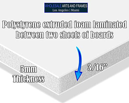3/16" White Foam Core Boards 8.5x11-250 Pack. Many Sizes Available. Acid Free Craft Poster Board for Signs, Buffered Presentations, School, Office and Art Projects - size: 8.5x11 250 Pack