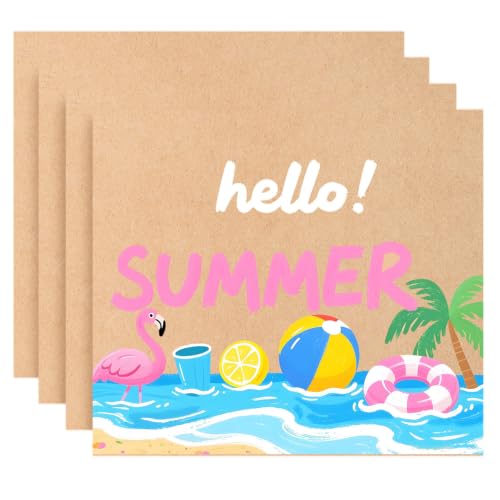 Tatuo 4 Pcs 36" x 36" Large Blank Brown Paper Banners for Teacher Appreciation Poster Crafts Decoration 120gsm Thick Kraft Paper Banner for Summer Camp Activities Wedding Baby Shower Party Decor - size: 36" X 36"