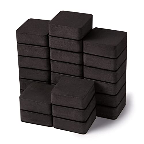 Favide 24 Pack Magnetic Whiteboard Dry Erase Erasers Chalkboard Cleansers for Classroom, School Supplies(Square, Black) - color: Square, Black