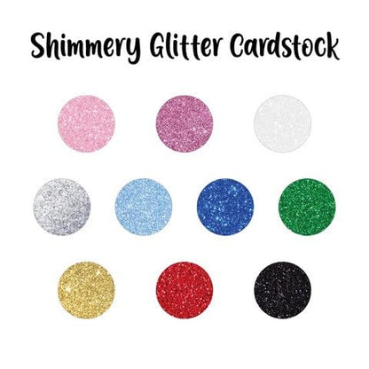 Tassel Toppers Cardstock Glitter - Decorative Craft Paper for Projects, Greeting Designs, Scrapbook Supplies, Creative DIY, 20 Sheets Assortment, 10 Sparkle Shades, 2 Pages Each