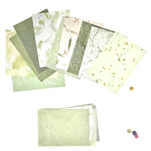 Textured Scrapbook Paper Mesh Fabric - Junk Journal Supplies Assorted Set 51 Sheets Mixed Scrapbooking Materials Boho Cardstock Aesthetic Decoupage Paper for Crafts