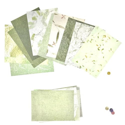 Textured Scrapbook Paper Mesh Fabric - Junk Journal Supplies Assorted Set 51 Sheets Mixed Scrapbooking Materials Boho Cardstock Aesthetic Decoupage Paper for Crafts